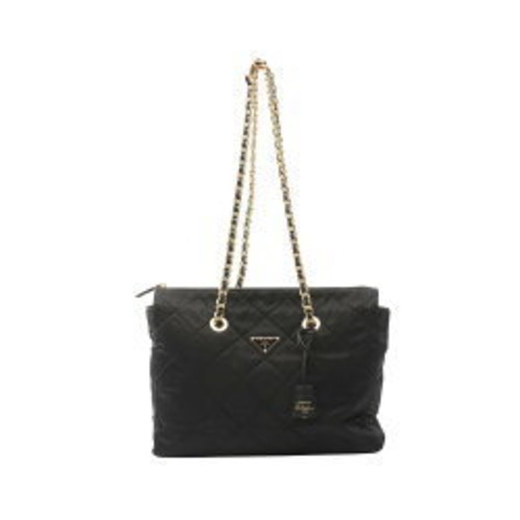 Prada Re Edition Chain Re Nylon Tote Bag Nylon Saffiano Leather Black - Picture 1 of 8